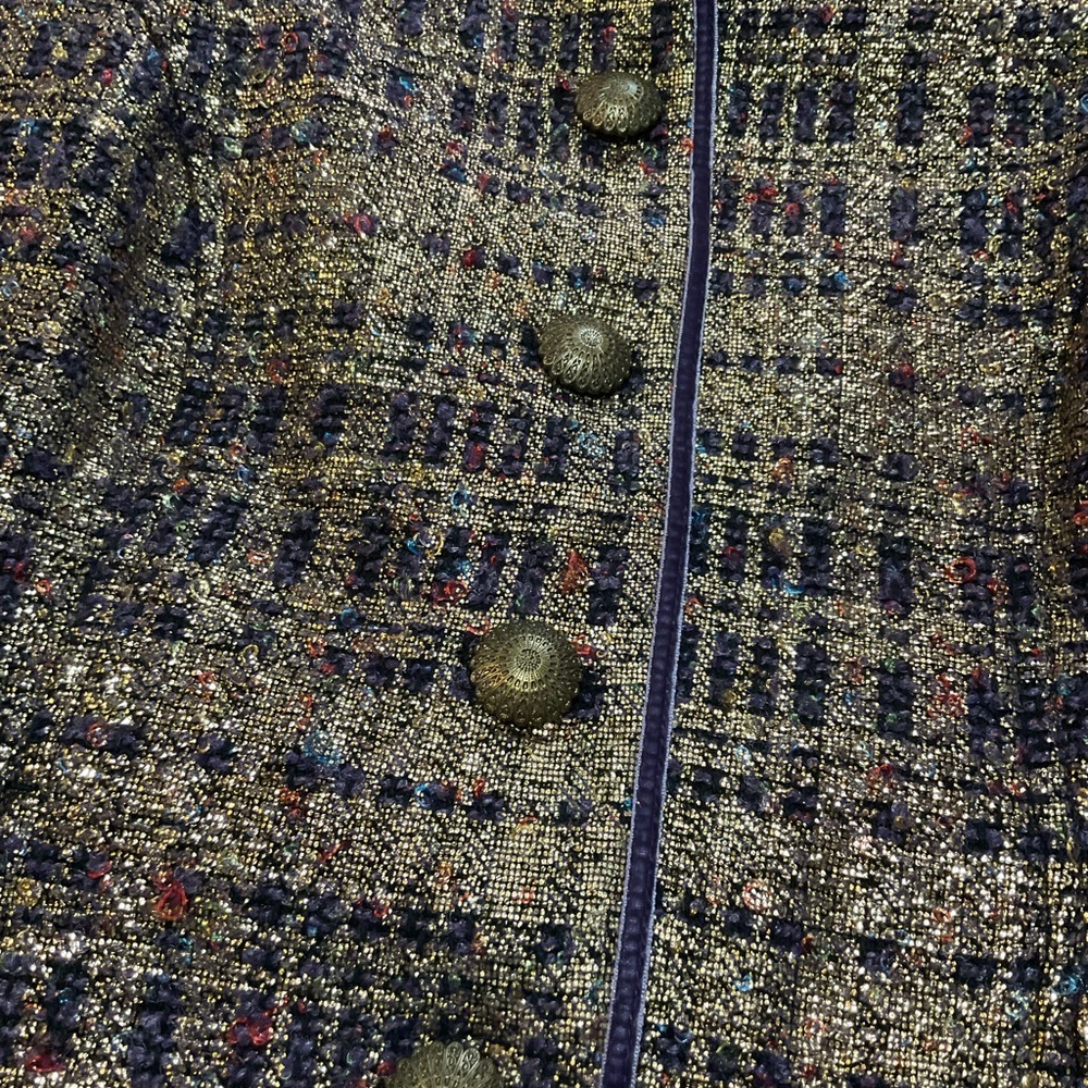 Drapers and Damons Blazer with Gold Metallic Threads & Velvet Trim Size PM - Picture 3 of 8